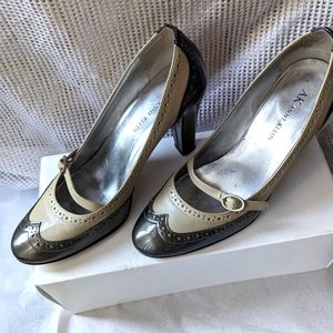 Cute Anne Klein tricolor leather heels sz 6.5
